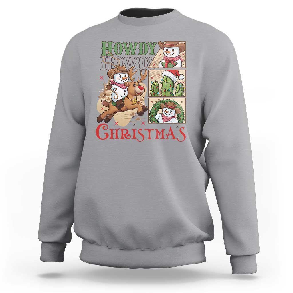 Funny Snowman Cowboy Howdy Christmas Sweatshirt Western Holiday Gift - Wonder Print Shop