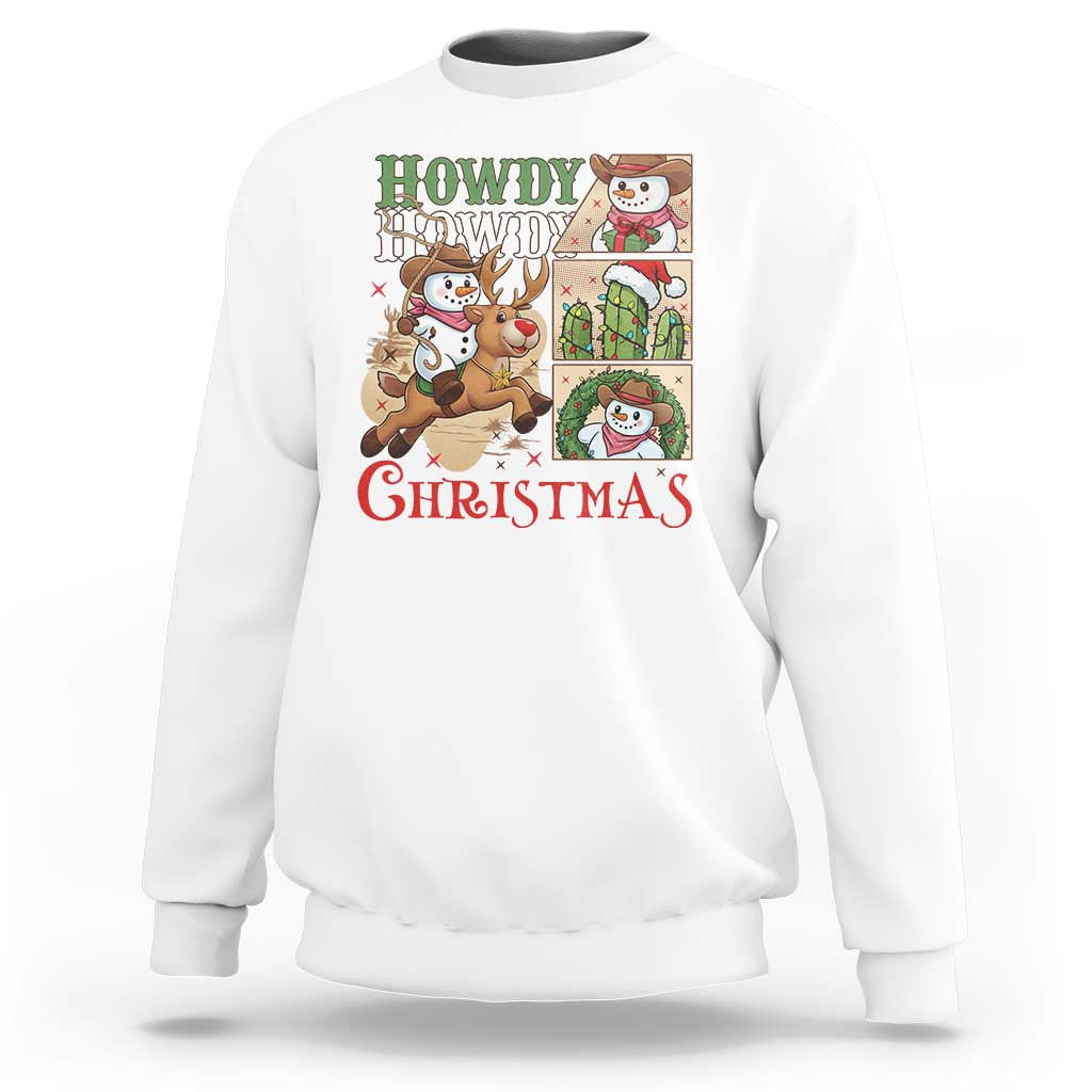 Funny Snowman Cowboy Howdy Christmas Sweatshirt Western Holiday Gift - Wonder Print Shop