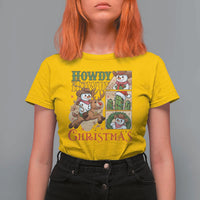 Funny Snowman Cowboy Howdy Christmas T Shirt For Women Western Holiday Gift - Wonder Print Shop
