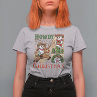 Funny Snowman Cowboy Howdy Christmas T Shirt For Women Western Holiday Gift - Wonder Print Shop