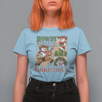 Funny Snowman Cowboy Howdy Christmas T Shirt For Women Western Holiday Gift - Wonder Print Shop