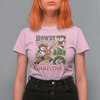 Funny Snowman Cowboy Howdy Christmas T Shirt For Women Western Holiday Gift - Wonder Print Shop