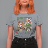 Funny Snowman Cowboy Howdy Christmas T Shirt For Women Western Holiday Gift - Wonder Print Shop