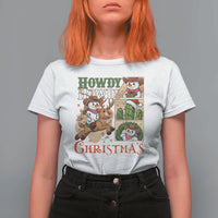 Funny Snowman Cowboy Howdy Christmas T Shirt For Women Western Holiday Gift - Wonder Print Shop