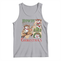 Funny Snowman Cowboy Howdy Christmas Tank Top Western Holiday Gift - Wonder Print Shop