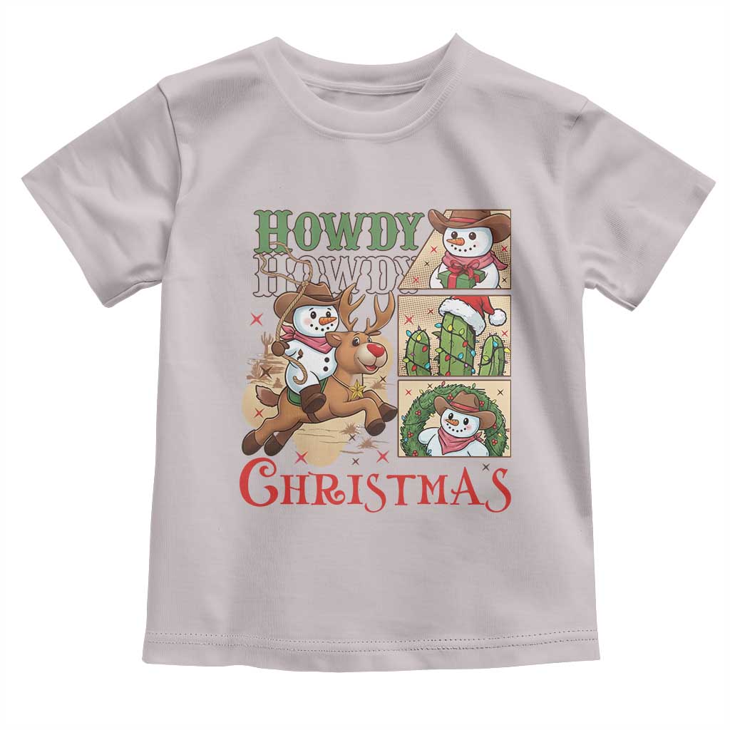 Funny Snowman Cowboy Howdy Christmas Toddler T Shirt Western Holiday Gift - Wonder Print Shop