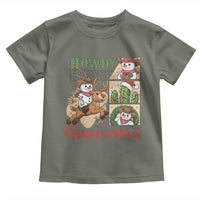 Funny Snowman Cowboy Howdy Christmas Toddler T Shirt Western Holiday Gift - Wonder Print Shop