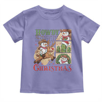 Funny Snowman Cowboy Howdy Christmas Toddler T Shirt Western Holiday Gift - Wonder Print Shop