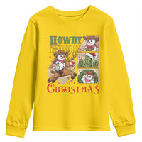 Funny Snowman Cowboy Howdy Christmas Youth Sweatshirt Western Holiday Gift - Wonder Print Shop