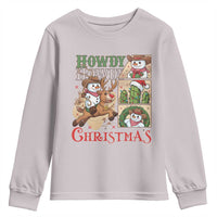 Funny Snowman Cowboy Howdy Christmas Youth Sweatshirt Western Holiday Gift - Wonder Print Shop