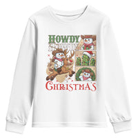 Funny Snowman Cowboy Howdy Christmas Youth Sweatshirt Western Holiday Gift - Wonder Print Shop