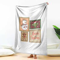 Howdy Christmas Postage Stamp Throw Blanket Western Life Holiday Gift - Wonder Print Shop
