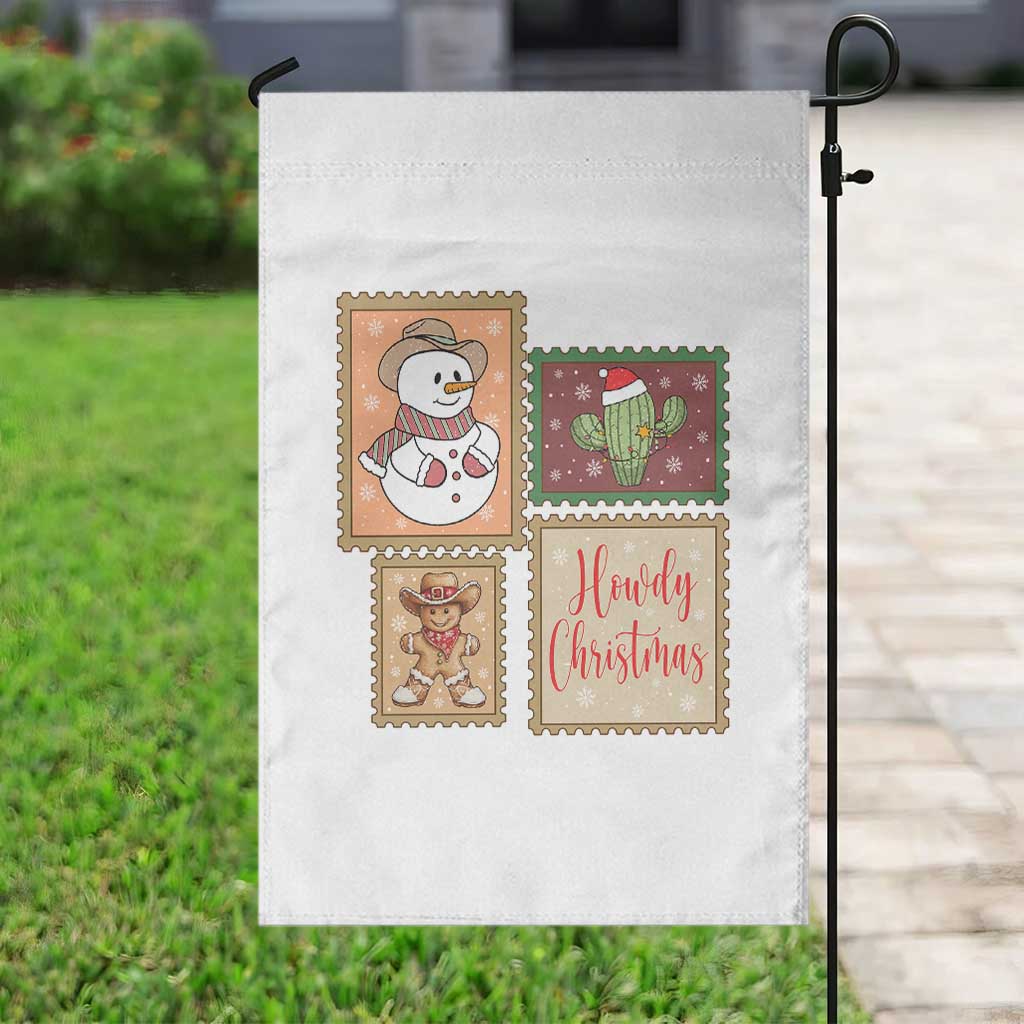 Howdy Christmas Postage Stamp Garden Flag Western Life Holiday Gift - Wonder Print Shop