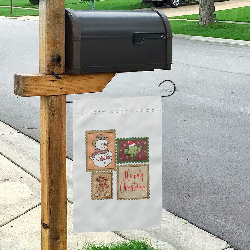 Howdy Christmas Postage Stamp Garden Flag Western Life Holiday Gift - Wonder Print Shop