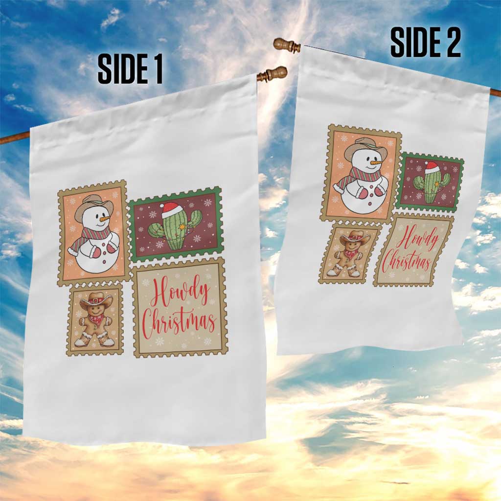 Howdy Christmas Postage Stamp Garden Flag Western Life Holiday Gift - Wonder Print Shop