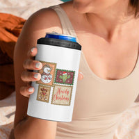 Howdy Christmas Postage Stamp 4 in 1 Can Cooler Tumbler Western Life Holiday Gift - Wonder Print Shop