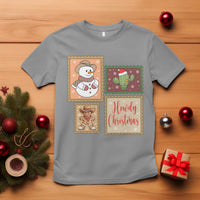 Howdy Christmas Postage Stamp T Shirt Western Life Holiday Gift - Wonder Print Shop