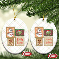 Howdy Christmas Postage Stamp Ceramic Ornament Western Life Holiday Gift - Wonder Print Shop