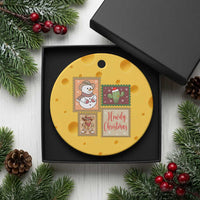 Howdy Christmas Postage Stamp Ceramic Ornament Western Life Holiday Gift - Wonder Print Shop