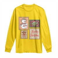 Howdy Christmas Postage Stamp Long Sleeve Shirt Western Life Holiday Gift - Wonder Print Shop