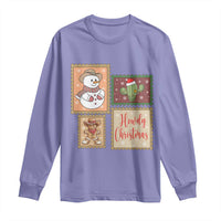 Howdy Christmas Postage Stamp Long Sleeve Shirt Western Life Holiday Gift - Wonder Print Shop