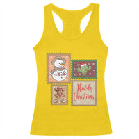 Howdy Christmas Postage Stamp Racerback Tank Top Western Life Holiday Gift - Wonder Print Shop