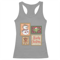 Howdy Christmas Postage Stamp Racerback Tank Top Western Life Holiday Gift - Wonder Print Shop