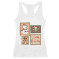 Howdy Christmas Postage Stamp Racerback Tank Top Western Life Holiday Gift - Wonder Print Shop