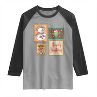 Howdy Christmas Postage Stamp Raglan Shirt Western Life Holiday Gift - Wonder Print Shop