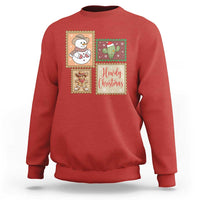 Howdy Christmas Postage Stamp Sweatshirt Western Life Holiday Gift - Wonder Print Shop