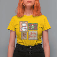 Howdy Christmas Postage Stamp T Shirt For Women Western Life Holiday Gift - Wonder Print Shop