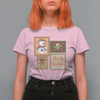 Howdy Christmas Postage Stamp T Shirt For Women Western Life Holiday Gift - Wonder Print Shop