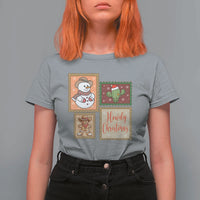 Howdy Christmas Postage Stamp T Shirt For Women Western Life Holiday Gift - Wonder Print Shop