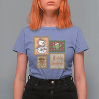 Howdy Christmas Postage Stamp T Shirt For Women Western Life Holiday Gift - Wonder Print Shop