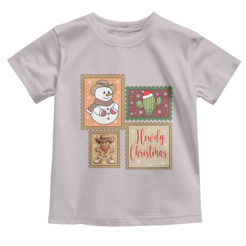 Howdy Christmas Postage Stamp Toddler T Shirt Western Life Holiday Gift - Wonder Print Shop