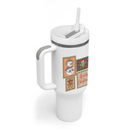 Howdy Christmas Postage Stamp Tumbler With Handle Western Life Holiday Gift - Wonder Print Shop