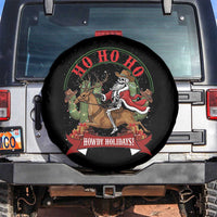 Funny Western Skeleton Cowboy Christmas Spare Tire Cover Howdy Holidays - Wonder Print Shop