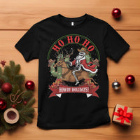 Funny Western Skeleton Cowboy Christmas T Shirt Howdy Holidays - Wonder Print Shop