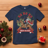 Funny Western Skeleton Cowboy Christmas T Shirt Howdy Holidays - Wonder Print Shop