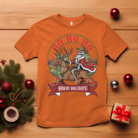 Funny Western Skeleton Cowboy Christmas T Shirt Howdy Holidays - Wonder Print Shop