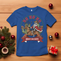 Funny Western Skeleton Cowboy Christmas T Shirt Howdy Holidays - Wonder Print Shop