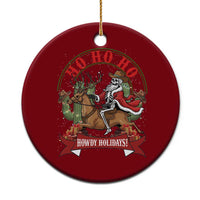 Funny Western Skeleton Cowboy Christmas Ceramic Ornament Howdy Holidays - Wonder Print Shop