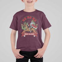 Funny Western Skeleton Cowboy Christmas T Shirt For Kid Howdy Holidays - Wonder Print Shop