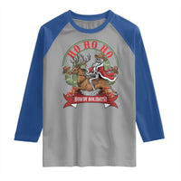 Funny Western Skeleton Cowboy Christmas Raglan Shirt Howdy Holidays - Wonder Print Shop