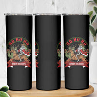 Funny Western Skeleton Cowboy Christmas Skinny Tumbler Howdy Holidays - Wonder Print Shop