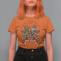 Funny Western Skeleton Cowboy Christmas T Shirt For Women Howdy Holidays - Wonder Print Shop