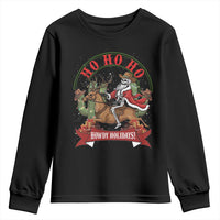 Funny Western Skeleton Cowboy Christmas Youth Sweatshirt Howdy Holidays - Wonder Print Shop