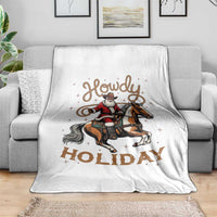 Black Santa Howdy Western Cowboy Throw Blanket Christmas Gift - Wonder Print Shop