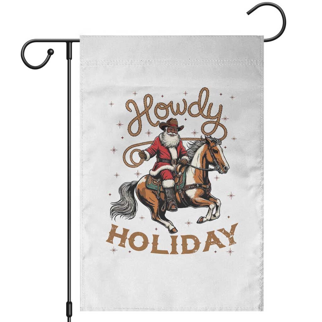 Black Santa Howdy Western Cowboy Garden Flag Christmas Gift - Wonder Print Shop