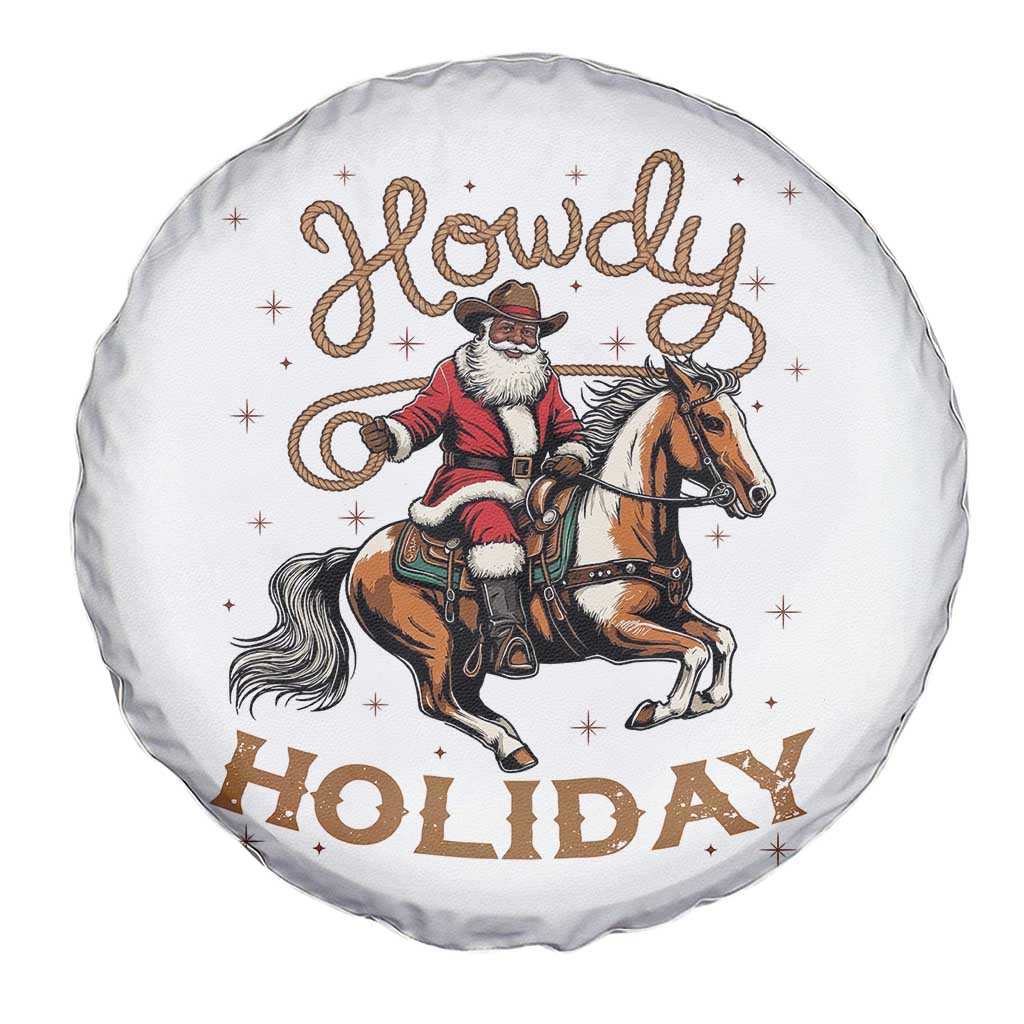 Black Santa Howdy Western Cowboy Spare Tire Cover Christmas Gift - Wonder Print Shop
